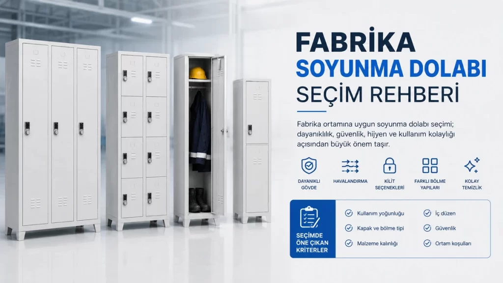 Fabrika soyunma odasında metal soyunma dolabı yerleşimi