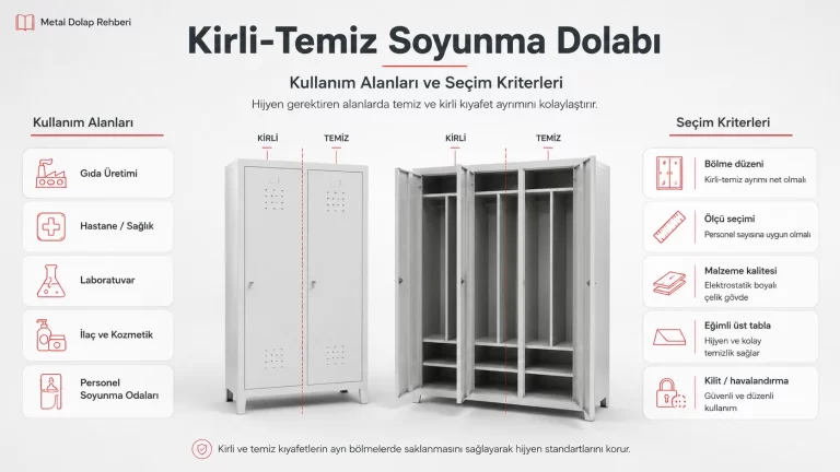Kirli temiz soyunma dolabı modeli