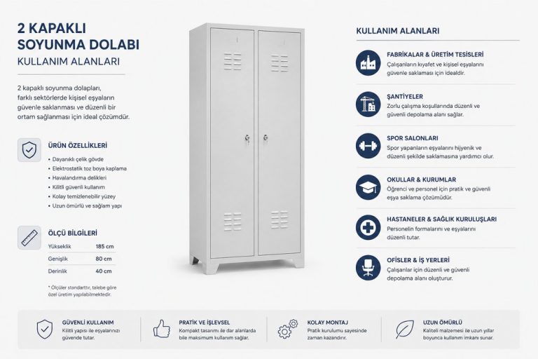2 kapaklı soyunma dolabı kullanım alanları