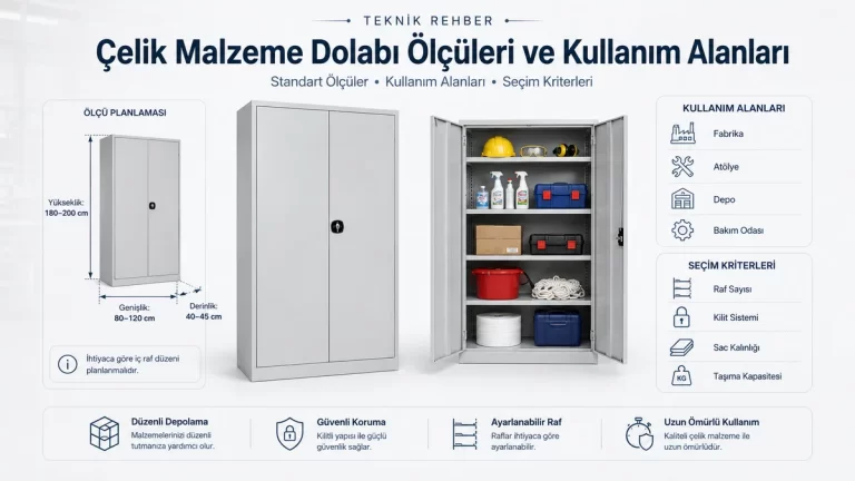 Çelik malzeme dolabı ölçüleri ve kullanım alanları