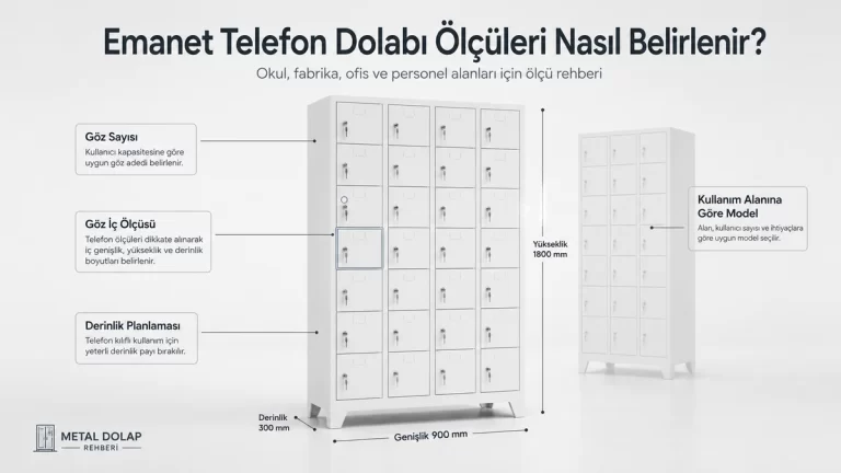 Emanet telefon dolabı ölçüleri ve göz sayısı seçimi