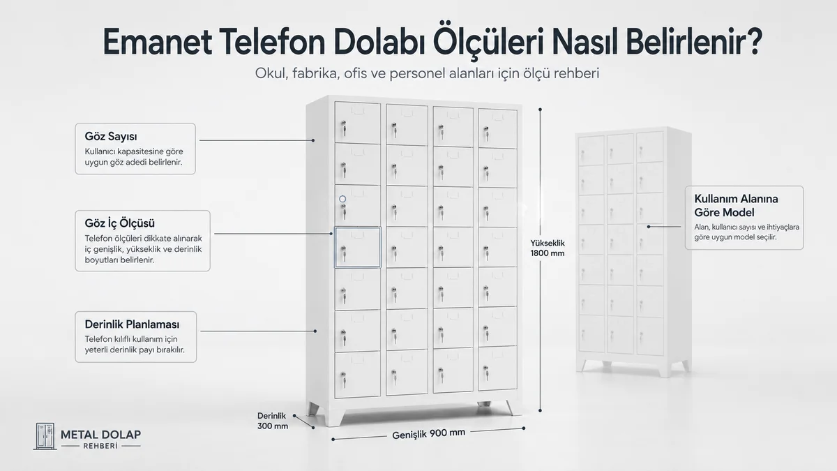Emanet telefon dolabı ölçüleri ve göz sayısı seçimi