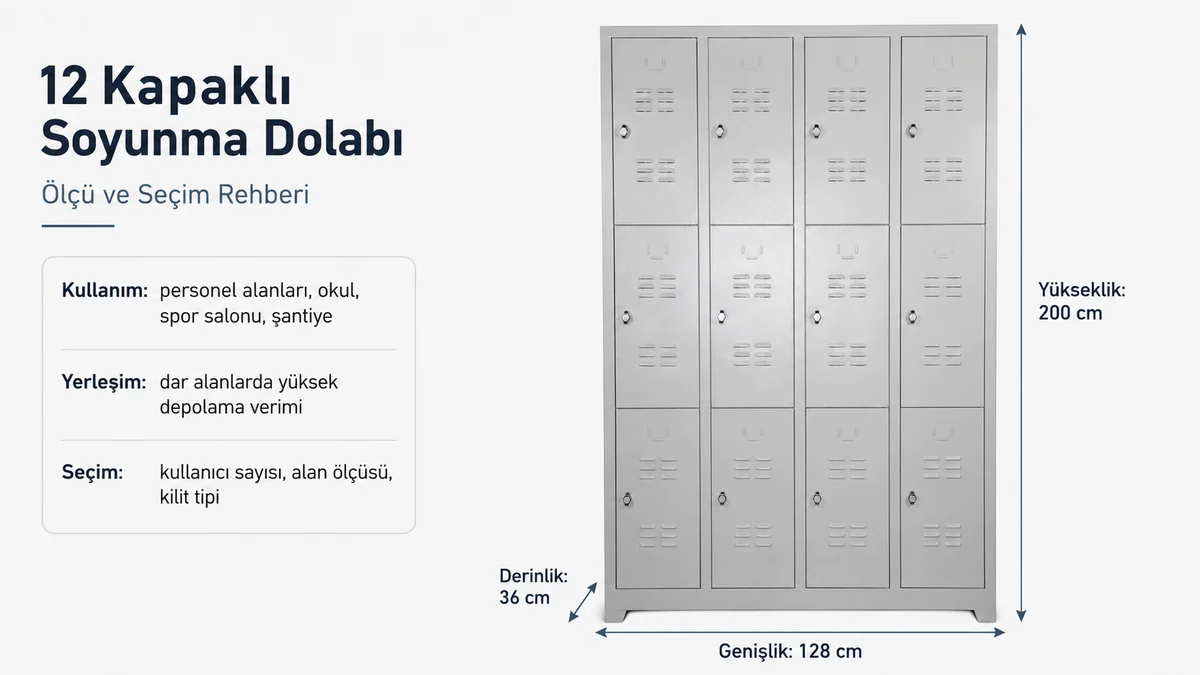 12 gözlü soyunma dolabı kullanım alanları
