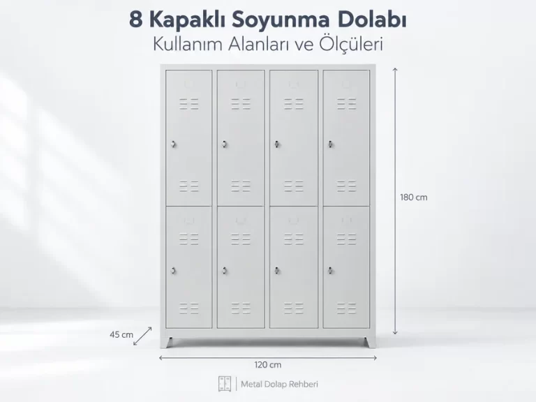 8 kapaklı soyunma dolabı kullanım alanları ve ölçüleri