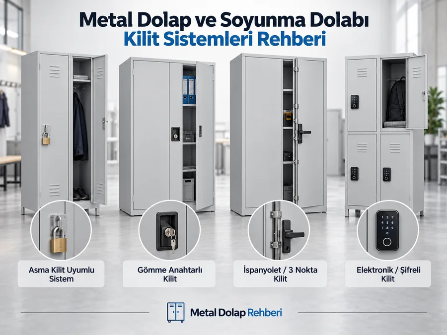 Metal dolap kilit sistemleri ve soyunma dolabı kilit seçenekleri