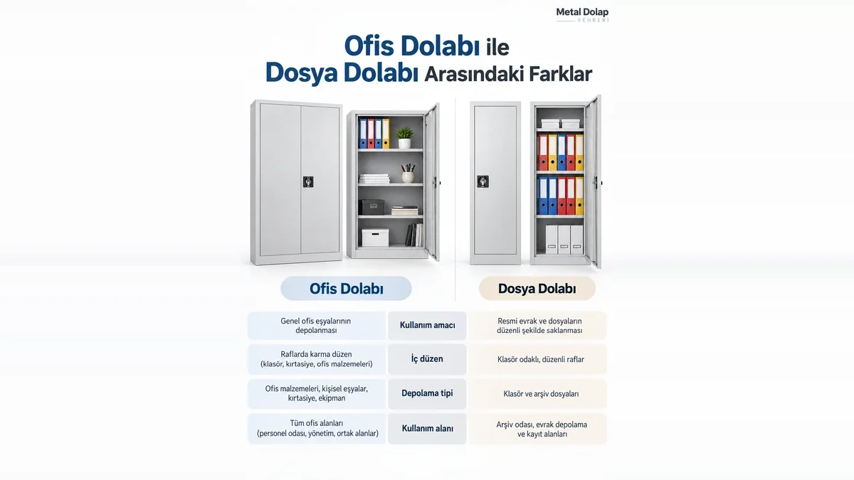 Ofis dolabı ile dosya dolabı arasındaki farklar