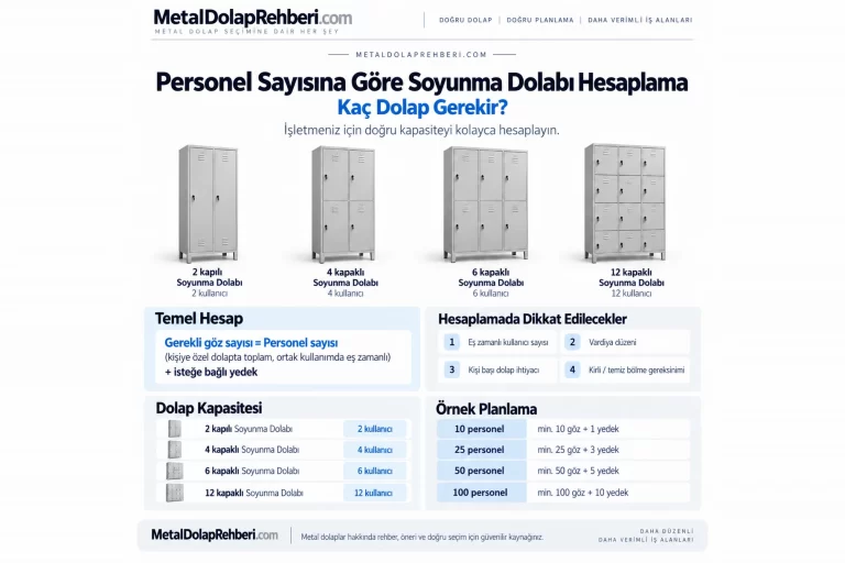 Personel sayısına göre soyunma dolabı hesaplama tablosu